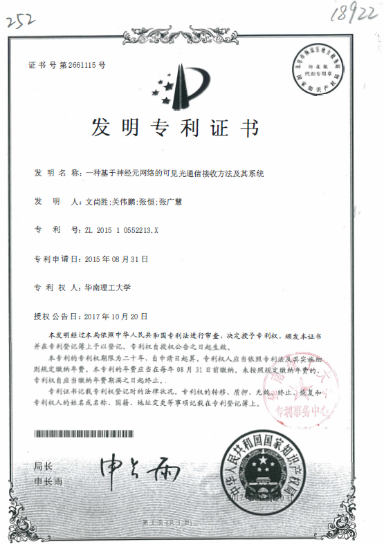 Patent Certificate